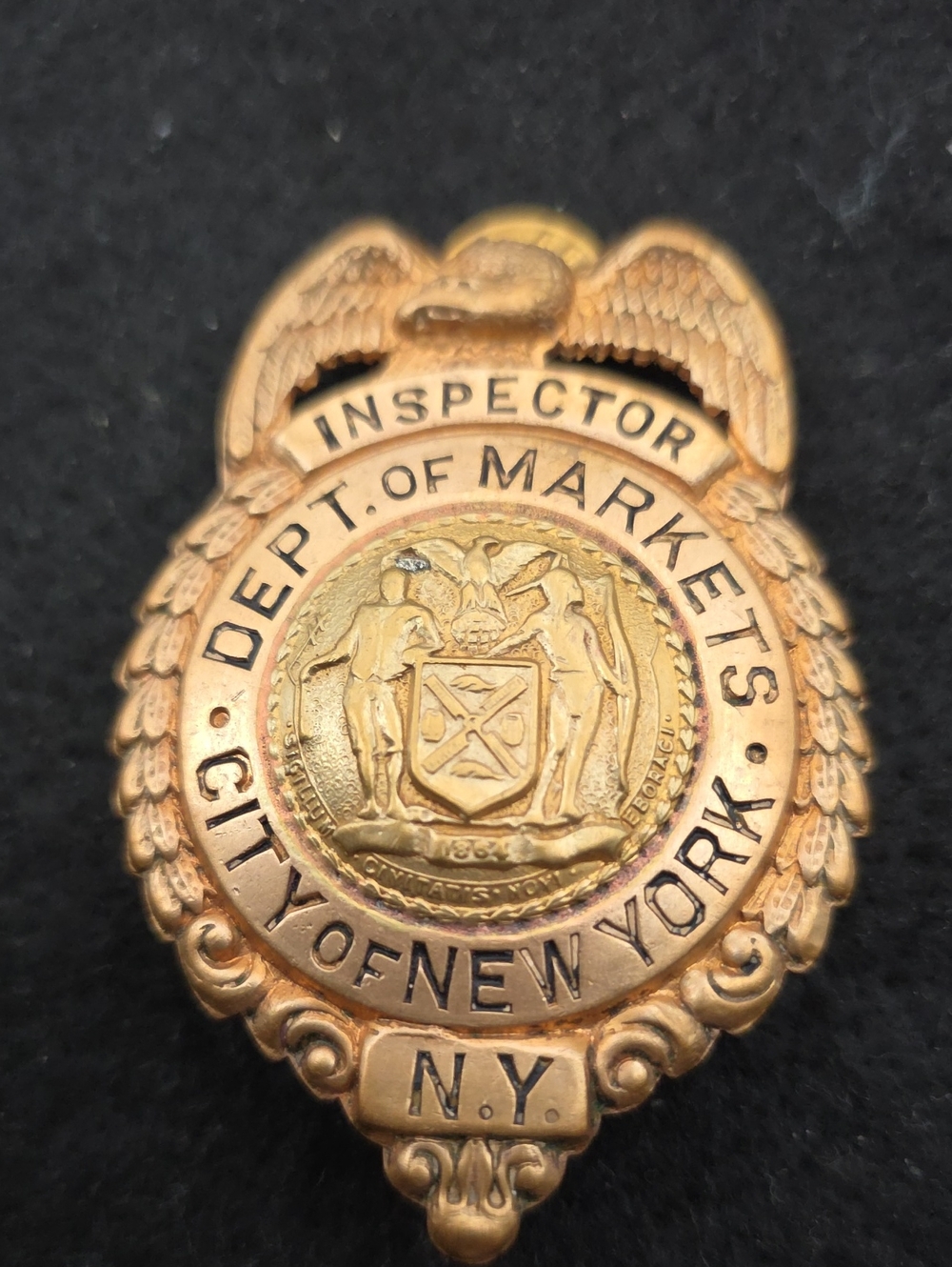 New York City Dept. of Markets Inspector Hat Badge
